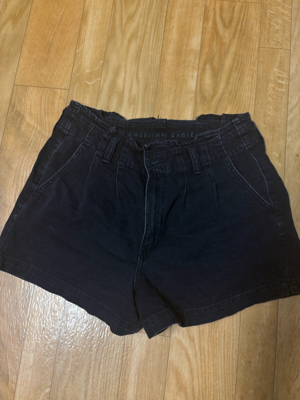 American Eagle Outfitters Black Women's Casual Drawstring Bermuda Shorts
